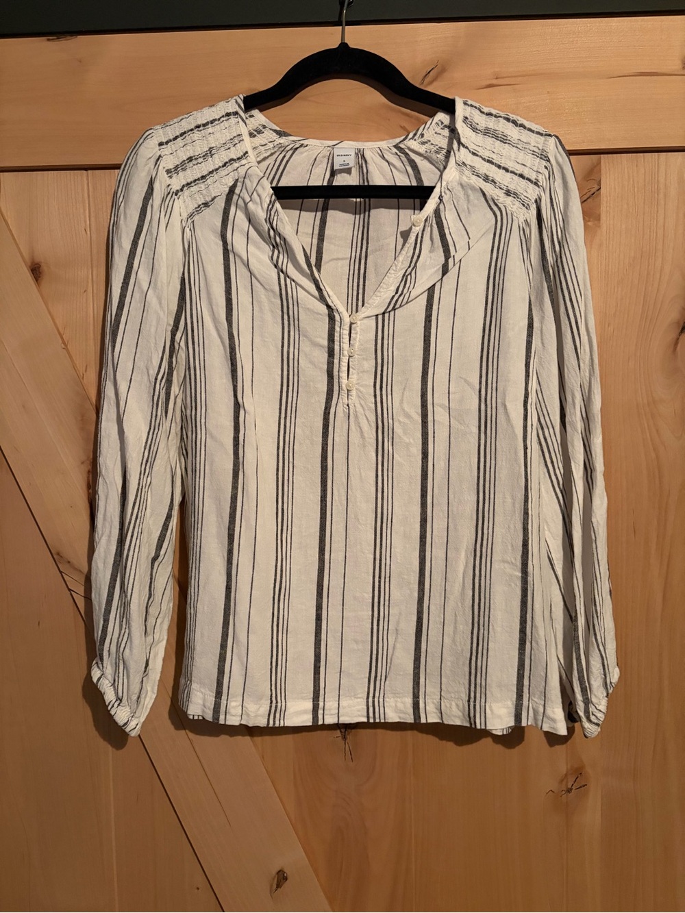 Old Navy Linen Blend Striped Blouse